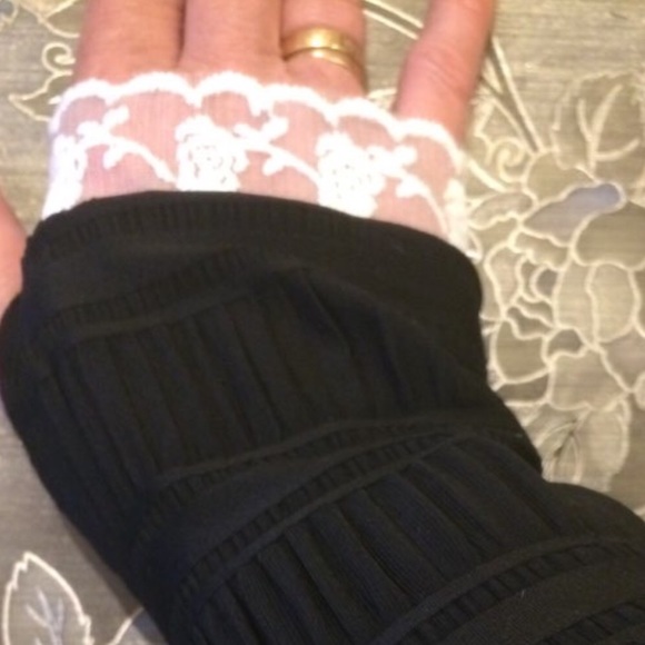 NEW Long Gloves Fingerless Black Gothic Punk - Picture 3 of 3